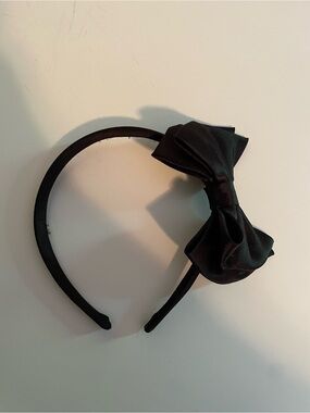 Black Satin Bow Headband